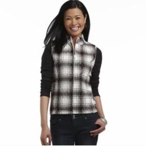 Basic Editions Plaid Vest Size Large
